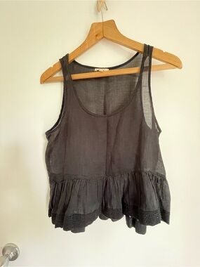Wilfred Black Ruffle Hem Sleeveless Tank